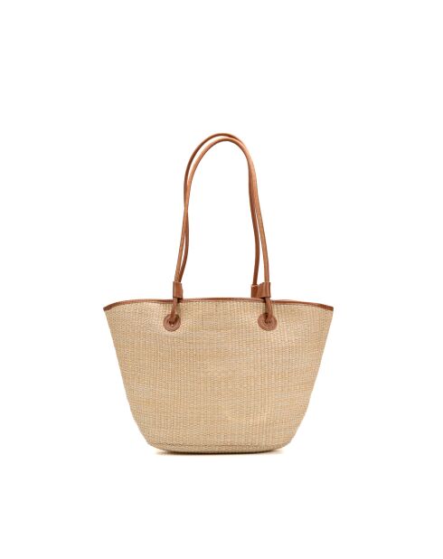 Sac cabas en cuir Solea cognac - 50 x28x18cm