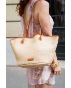 Sac cabas en cuir Solea cognac - 50 x28x18cm