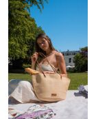 Sac cabas en cuir Solea cognac - 50 x28x18cm