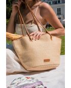 Sac cabas en cuir Solea cognac - 50 x28x18cm