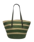Bolso Isora de piel verde - 28 x 30 x 15 cm