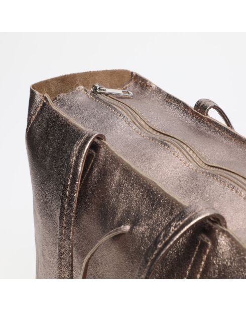Sac cabas en cuir Vog bronze - 50 x28 x12 cm