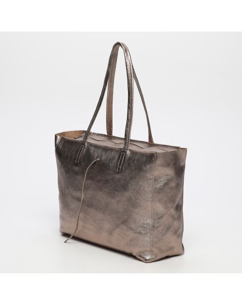Sac cabas en cuir Vog bronze - 50 x28 x12 cm