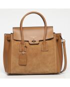 Jane bi camel leren handtas - 36x35x24cm