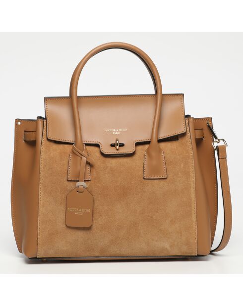 Jane bi camel leren handtas - 36x35x24cm