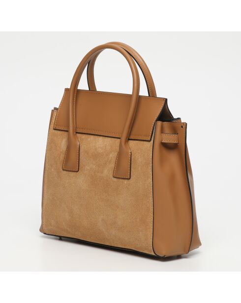 Jane bi camel leren handtas - 36x35x24cm
