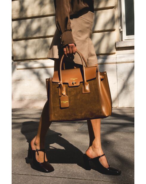 Jane bi camel leren handtas - 36x35x24cm