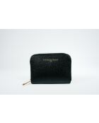 Portefeuille en cuir Kam noir - 10x15x3cm