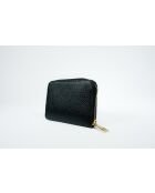 Portefeuille en cuir Kam noir - 10x15x3cm
