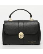 Sac à main en cuir Giverny noir - 26 x18 x10 cm