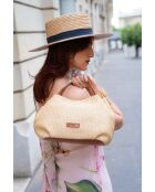 Borsa a mano in pelle cognac Tahiti - 25x15x20cm