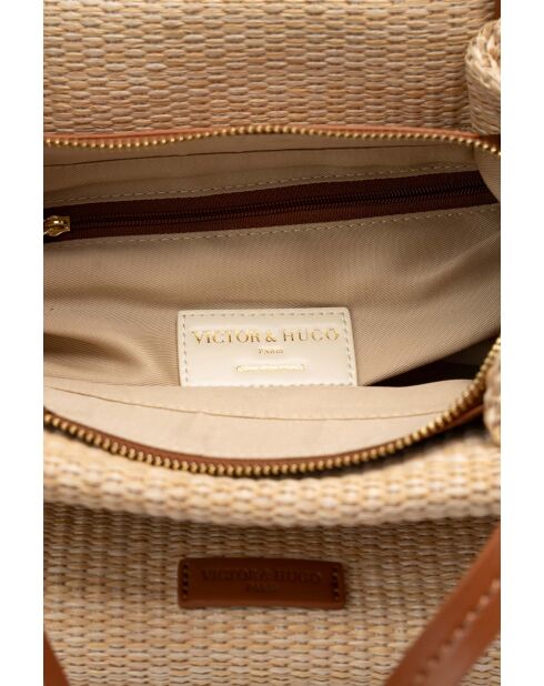 Borsa a mano in pelle cognac Tahiti - 25x15x20cm