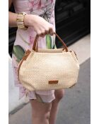 Borsa a mano in pelle cognac Tahiti - 25x15x20cm