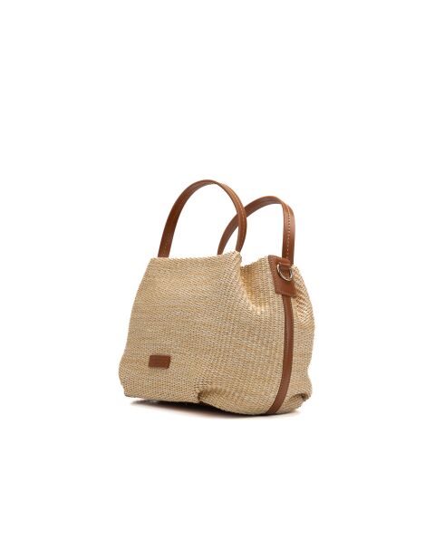 Borsa a mano in pelle cognac Tahiti - 25x15x20cm