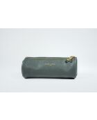 Pochette en cuir Laya taupe foncé - 20x10x3cm