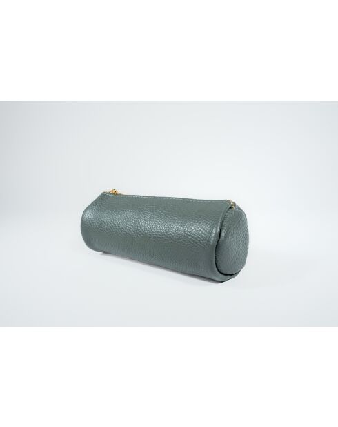 Pochette en cuir Laya taupe foncé - 20x10x3cm