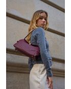 Sac porté épaule en cuir Yzel bordeaux - 30 x15 x10cm