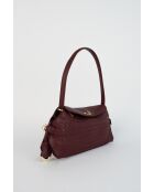 Sac porté épaule en cuir Yzel bordeaux - 30 x15 x10cm