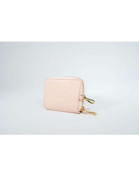 Portefeuille en cuir Riley rose clair - 10x8x3cm