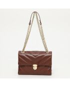 Sac bandouliere en cuir Clea marron - 26 x18 x9,5 cm
