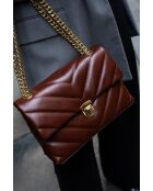 Sac bandouliere en cuir Clea marron - 26 x18 x9,5 cm