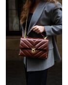 Sac bandouliere en cuir Clea marron - 26 x18 x9,5 cm
