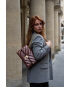 Sac bandouliere en cuir Clea marron - 26 x18 x9,5 cm