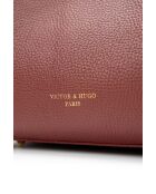 Sac porté épaule en cuir Dana bordeaux