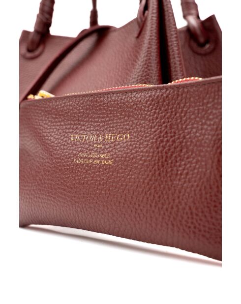 Sac porté épaule en cuir Dana bordeaux