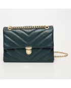 Sac bandouliere en cuir Clea bleu canard - 26 x18 x9,5 cm