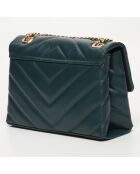Sac bandouliere en cuir Clea bleu canard - 26 x18 x9,5 cm