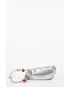 Sac bandouliere en cuir Aina argenté - 26 x12 x5cm