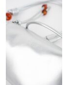 Sac bandouliere en cuir Aina argenté - 26 x12 x5cm