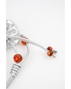 Sac bandouliere en cuir Aina argenté - 26 x12 x5cm