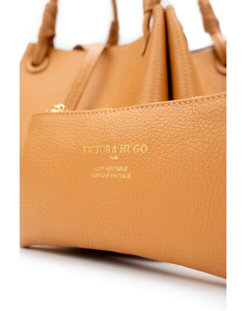 Sac porté épaule en cuir Dana camel