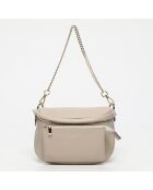 Sac banane en cuir Aly taupe - 21 x13 cm