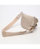 Sac banane en cuir Aly taupe - 21 x13 cm