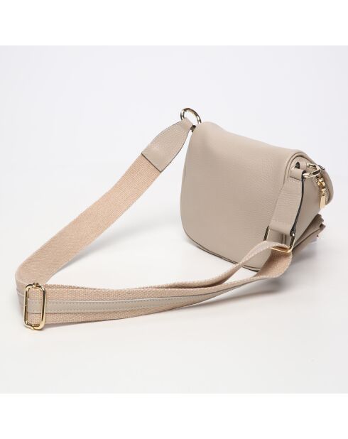 Sac banane en cuir Aly taupe - 21 x13 cm