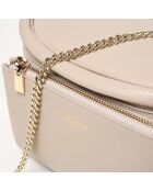Sac banane en cuir Aly taupe - 21 x13 cm