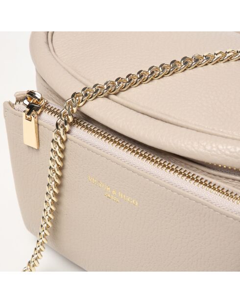 Sac banane en cuir Aly taupe - 21 x13 cm