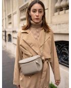 Sac banane en cuir Aly taupe - 21 x13 cm