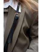 Kamelia zwarte en bruine leren handtas - 20x25x9cm