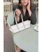 Schultertasche Briana Box aus beigem Leder