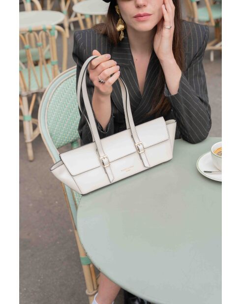 Borsa a tracolla Briana box in pelle beige