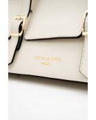 Schultertasche Briana Box aus beigem Leder