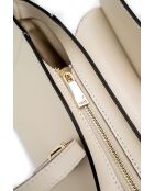 Schultertasche Briana Box aus beigem Leder