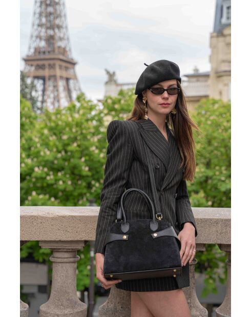 Sac à main en cuir Clare noir - 31x24x16cm