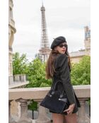 Sac à main en cuir Clare noir - 31x24x16cm