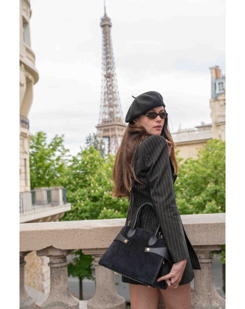 Sac à main en cuir Clare noir - 31x24x16cm