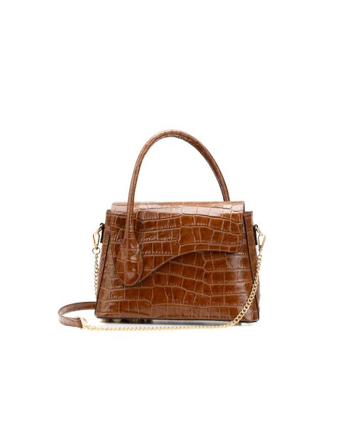Sonia croco camel leren handtas